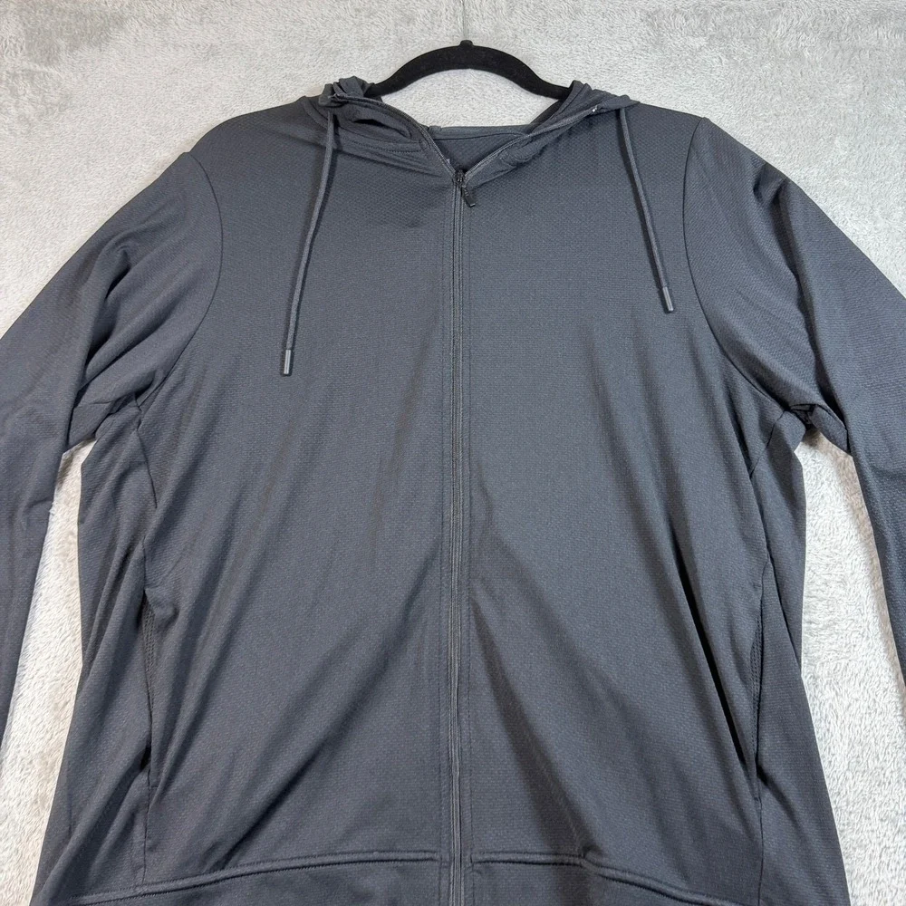 Uniqlo AIRism UV Protection Full Zip Hoodie Mens XL Black Cool Touch 465748